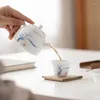 Conjuntos de teaware pintado à mão Blanc de Chine Bels Housed House Filter Tea Maker Cup Single Bamboo Bandeja Conjunto de Mini cavalheiros Orquídea