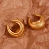 Hoop Ohrringe Spleiß Schlangenleder glatt hohle wasserdichte 18K Gold Plated Damen 316L Edelstahlschmuck