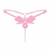 Broided Broidered Butterfly Open Coucle perles de perles confortables Femmes G-string Triangle Pantal