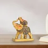 Figurines décoratines Éléphant Statue Résine Sculptures animales Feng Shui pour table de chevet de table de salon