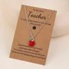 Anhänger Halskette Einfach süße kleine frische rote Apfelkette für Frauen mit inspirierenden Karten Geschenklehrern Abschluss Schmuck Schmuck