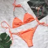 Costumi da bagno femminile sexy bikini di strass 2024 DONNE DONNA SOLID PERPLE METALLA SUGA SUGRAMMA SUSTINA BASILIO SUST BASSE BASSEGGIA