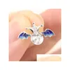 Paramètres de bijoux S925 SIER PEARL PENDANT MONTS Collier Accessoires DIY ENAMEL BAT DROP livraison DHB24