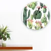 Corloges murales Tropical Green Plant Cactus Clatif