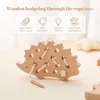 Baby Holzmontessori Spielzeug Tier Igel Threading Board Kinder Buchen Bildungsschalter Perlenblöcke Puzzle 240509