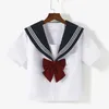Одежда набор учеников JK Униформа женской средней школы корейская китайская китайская форма флота моряк -костюм с коротким рукавом костюм Япония Сейфуку Девушка