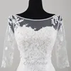 Veste en dentelle nuptiale élégante Batesu à manches longues appliques enveloppe de gaine Bridal Bolero Veste de haute qualité sur mesure pour le mariage DR 265M