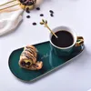 Tasses Saucers tasse de café européen et plat tasse créative avec cuillère GAGE DE TEA DE FLOOR