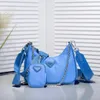 Diseñador de bolsas 2005 Hobo Nylon 3 piezas bolsas de bolsas de hombro bolsos de bolsas de venta de bolsos de mujer lienzo de cadena de calidad superior billetera de moda