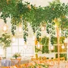 Kwiaty dekoracyjne sztuczne rośliny Willow Vines Eukaliptus Garland Ivy Greenery Liść Decor Wedding Tacdrop ​​Room Dekoracja domu