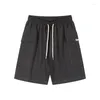 Herrbyxor fashionabla urban casual wear sommar japanska arbetskläder stickade shorts med stora fickor sport retro amikaki capris