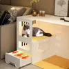 Kattbärare hemburar kullbox integrerad transparent villa inomhus staket husdjurskåp med stängt toaletthus