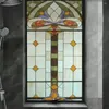 Adesivi per finestre in stile Church Privacy Glass Glassing Filma senza colla senza coa statico DECORATIVO PVC Anti UV