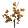 Kwiaty dekoracyjne sztuczna roślina Realistyczna wewnętrzna zewnętrzna eukaliptus liście naturalne żyły kolorowe łatwe konserwacja przez 3 lata
