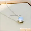 Colliers pendants Thaya 55cm Collier Aurora Halo Crystal Gemstone S925 Sier Scale Light for Women Elegant Jewelry Gift Q0531 Drop d dhnth