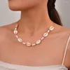 Choker Shell Beaded Necklace Fashion Purple/Blue/Pink/White Adjustable Neck Chain Woman