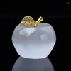 Figurines décoratives 1pc Crylasélénite pomme Crystal décor de la maison Saint-Valentin / Noël cadeau DIY Gift Polie Pierre de guérison