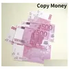 Altre forniture per feste festive Copia denaro Prop Euro Dollar 10 20 50 100 200 500 Billetti di film falsi Collezione da gioco 100pcs/pacchetto Drop Deli Otqek