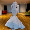 Luxurious Mermaid 2020 New African Dubai Wedding Dresses High Neck Beaded Crystals Bridal Dresses Long Sleeves Wedding Gowns 2057 239Z