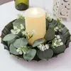 Flores decorativas Greante artificial de vegetação para folhas falsas de castiola de 25cm Ring Garland Party Wedding Party Christams Decorações de mesa