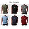 Herrtankstoppar mode fritid t-shirts herr gym tees strand besättning hals väst lös muskel utomhus plus storlek ärmlös