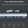 Hög kvalitet 8 i 1 USB Hub 3.0 Multiport Dock Station Type C Splitter 5W PD Adaptador för Lenovo MacBook Pro Computer Hubs Tillbehör
