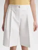 Shorts femminile bianco o nero Ledie casual di cotone a pieghe nere Single.