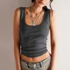 Women's T Shirt sexy Tees Spring/Summer New Women's Wear Slim Fit Y2K Top Wearing Solid Ribbed Tank Top 2024