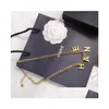 Hangende kettingen 23SS modieus 18k goud vergulde roestvrijstalen choker brief statement mode dames ketting sieraden accessoires otlfy