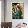 John William Waterhouse Canvas Prints - The Soul of the Rose Poster - Realism Romantic Artwork Woman Portrait Oil Painting Wall Art Renaissance Art Prints Canvas