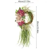 Dekorativa blommor Q6PE Spring Hortangea Wreath Vine inomhus utomhus Summer Decoration