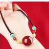 Colliers pendants en palissandre Red Bead Lady Clicule chaîne Zijin Sand