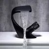 Waschbecken Wasserhähne 4 Stile schwarzer Kupfer Wasserhahn Waschbecken Wasserfall Mesh Sput