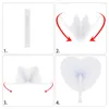 Декоративные фигурки 6pcs вентилятор белый складной бумага вентиляторы в форме сердца