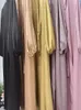 Roupas étnicas Ramadan eid abayas para mulheres quimono femme musulmane cetim kaftan maxi abaya dubai peru árabe da peru