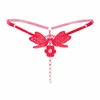 Broided Broidered Butterfly Open Coucle perles de perles confortables Femmes G-string Triangle Pantal