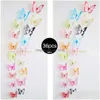 Wall Stickers 36 Pcs 3D Colorf Crystal Butterfly With Adhesive Art Decal Satin Paper Butterflies Baby Kids Bedroom Home Decor Drop D Dhtx9