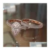 Кольца Choucong Brand Classical Jewelry 925 Стерлинговое розовое золото наполнить грушевидную воду капля белая топаз CZ Diamond Women Bridal Ring Dhntm