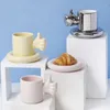 Mugs Creative Personality Handle Ceramic Coffee Cup And Plate Fun King Mug Set Milk Water Cups