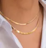 14K Gold Filled Stainls Steel Herringbone Chain Necklace Fashion Flat Chain Necklace for Women m 4mm Wide90279198671147