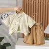 Kleidungsstücke Kinder Sommerset Chinese Style Jungen Trendy Childrens Diagonale Knotenschnalle Kurzarm und Shorts Boutique