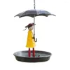 Autres fournitures d'oiseaux Sentille de chaîne de métal d'alimentation unique avec conception de parapluie pour filles pour décoration de jardin extérieur cour facile