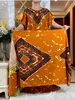 民族服2023サマーコットンドレス大きな裾の短いslveアフリカのダシキ刺繍abaya caftanエレガントレディドバイフェムローブT240510