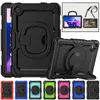 Hantera stativsocktäta tablettfodral för Lenovo Tab M10 plus 10,6 tum 3: a Gen Heavy Duty Silicone PC Rugged Kids Safe Case Pull Ring Cover med husdjursfilm+axelband