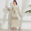 Vêtements ethniques à la mode brodés longues musulmanes longues musulmanes djellaba robe syari femme pleine longueur veste musulmane abaya robe avec ceinture t240510