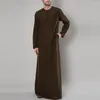 Abbigliamento etnico camicia lunga maschio musulmana personalizzato di colore arabo arabo comodo manica di cotone caftano