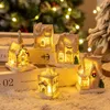 Candle Holders DIY Christmas Lights Decorations Resin Small House Village Doll Cartoon Table Holiday Gift Cute