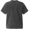 Washed Black Portrait T-shirt Men Women 1:1 Best Quality Vintage Short Sleeved T Shirt Top Tees