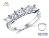 Paw Star Prenses Kesi Beş Taş 125 CT Katı 925 STERLING Gümüş Gelin Düğün Bankası Tewelry CFR8072 2105066598346