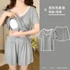 Heimkleidung 2024 Sommer Kurzarm Modal sexy Dessous Pyjama Sets für Frauen süße Spitze Nachtwäsche Pyjama Homewear Pijama Mujer Kleidung